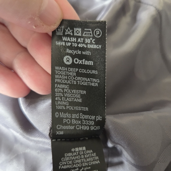 Marks & Spencer Charcoal Women's Stiched Blazer With Zippered Pockets Size 16 - Picture 8 of 9